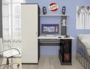 Компьютерный стол КС-001 без фотопечати, венге/беленый дуб